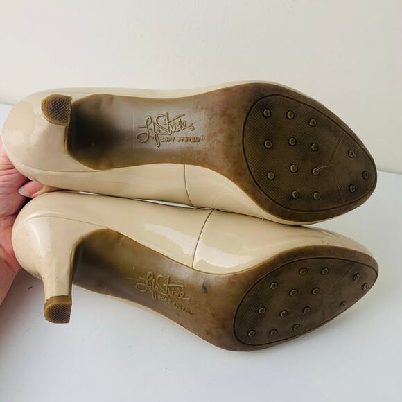Life Stride Sz 9 Soft System Parigi Kitten Heel Pumps Beige Nude Slip On Comfort - Picture 11 of 13